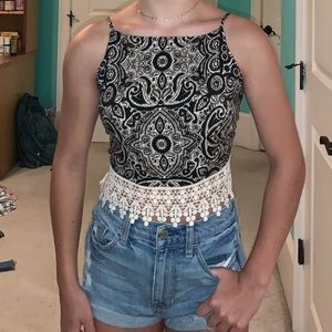 Abercrombie & Fitch Lace-Trim Tie-Back Top